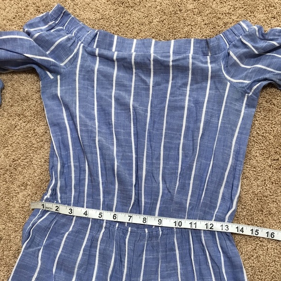 FOURTEENTH place size M off shoulder blue jumpsuit - Picture 8 of 8